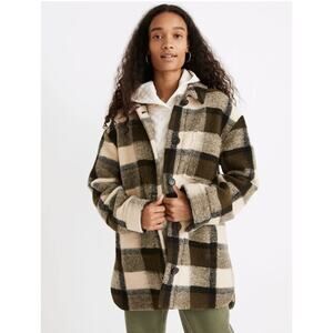 Madewell Belrose Shirt Jacket Women’s XXS Maran Plaid Shacket Oversized Car Coat